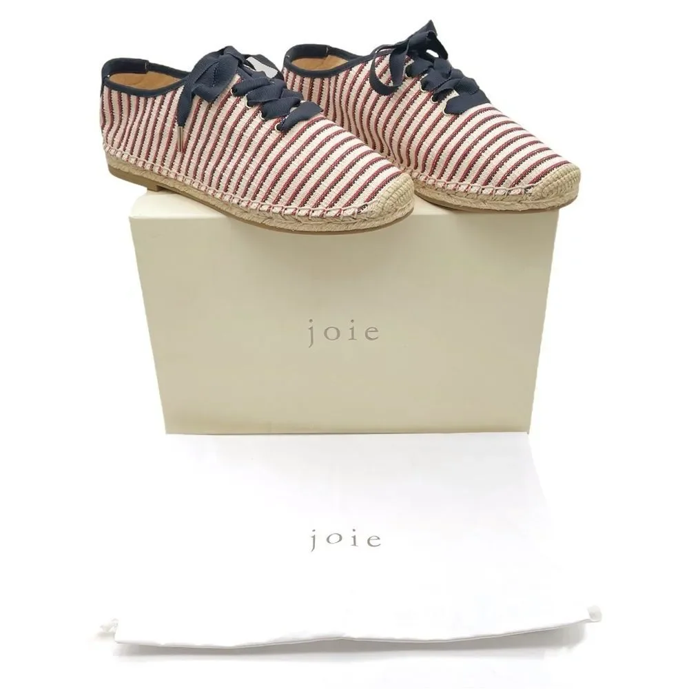 NWT Joie Corston Espadrille Sneaker Navy Red Cream Gold Women’s 38.5 US 7.5-8
